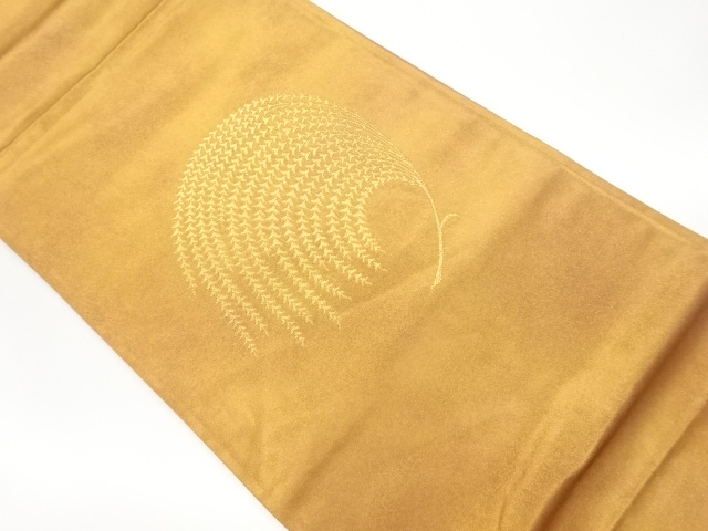 リサイクル　抽象植物模様織出し袋帯